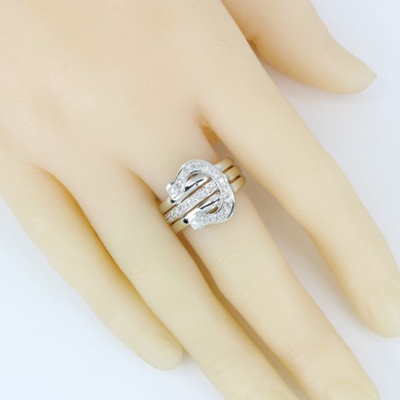 Vintage 14k White Gold Horseshoe Diamond Ring - Picture 8 of 8